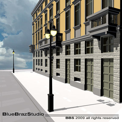 European building facade 3D model_2