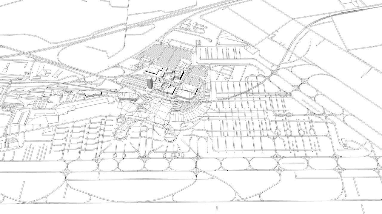 Vienna Schwechat VIE Airport Roads Buildings and Public Trans 3D model_10