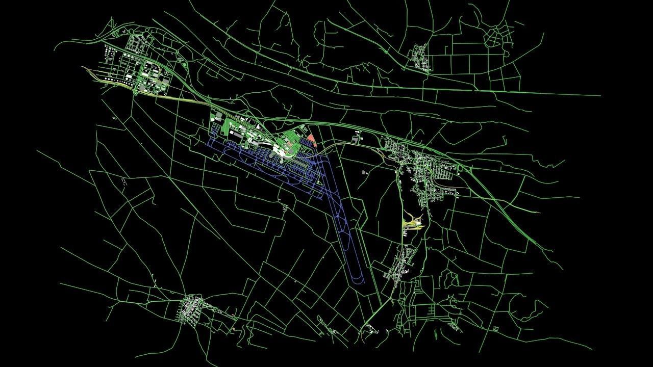 Vienna Schwechat VIE Airport Roads Buildings and Public Trans 3D model_9