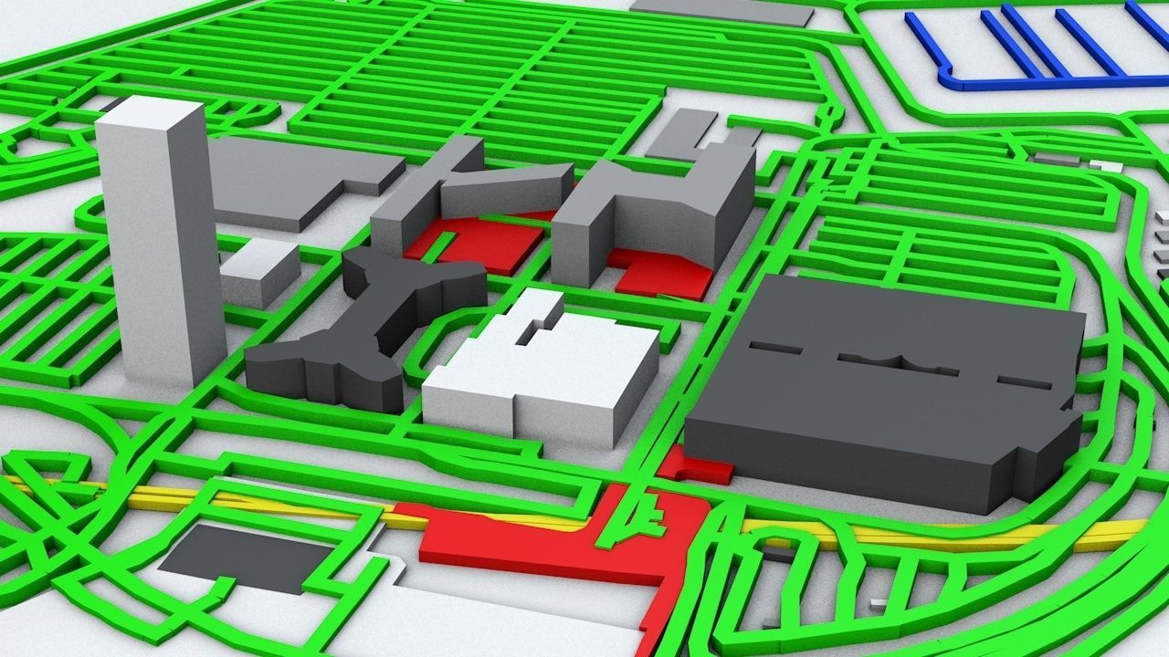 Vienna Schwechat VIE Airport Roads Buildings and Public Trans 3D model_3