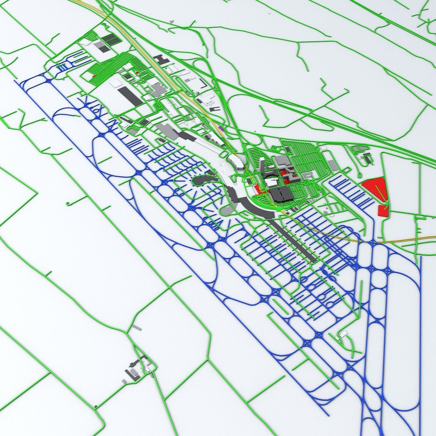 Vienna Schwechat VIE Airport Roads Buildings and Public Trans 3D model_5