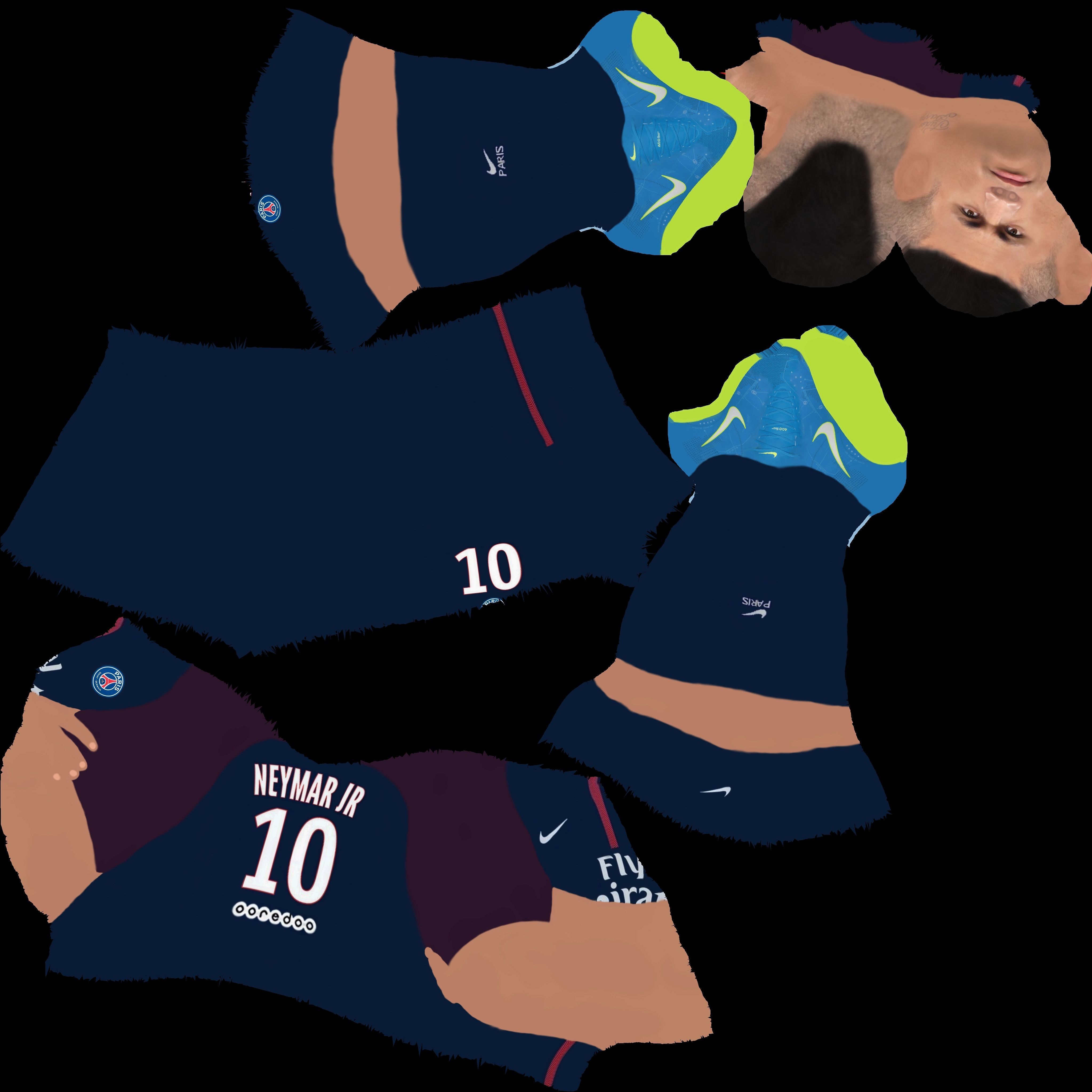 Messi Ronaldo Neymar pack ready for full color 3D printing 3D print model_78