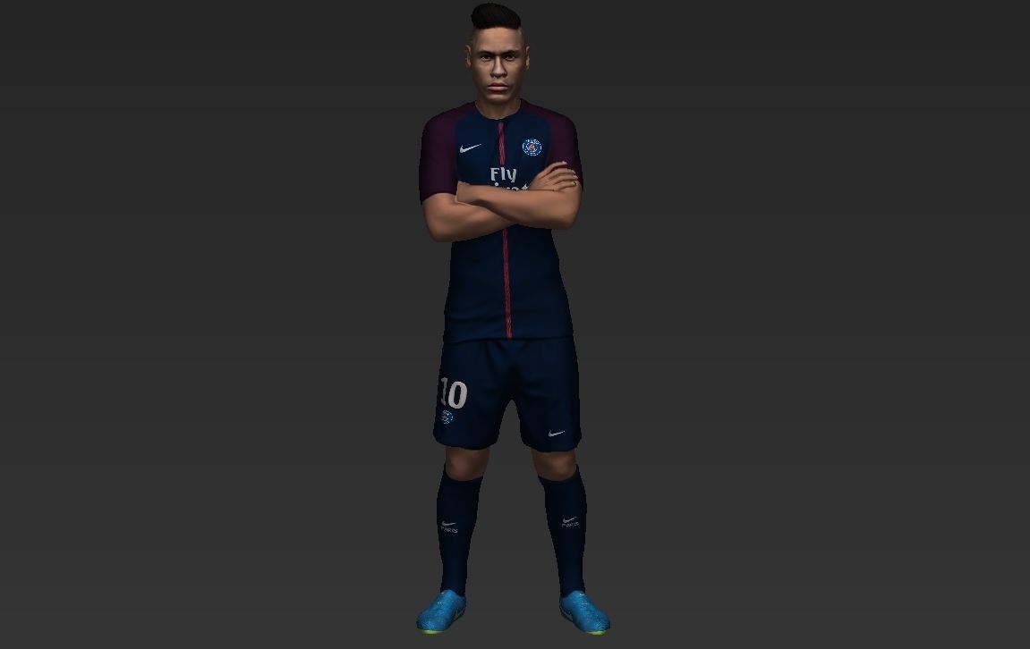 Messi Ronaldo Neymar pack ready for full color 3D printing 3D print model_30