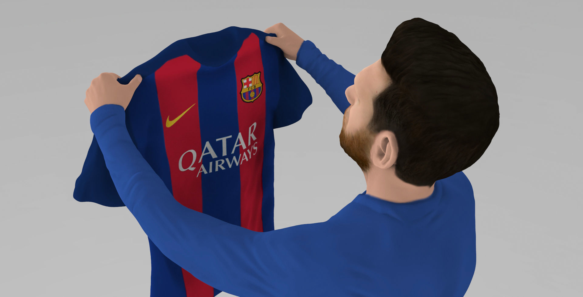 Messi Ronaldo Neymar pack ready for full color 3D printing 3D print model_13