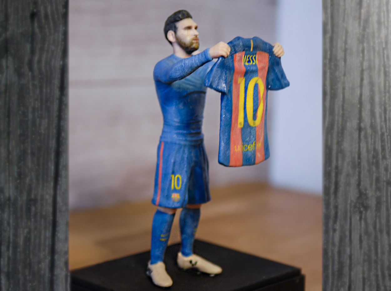 Messi Ronaldo Neymar pack ready for full color 3D printing 3D print model_4