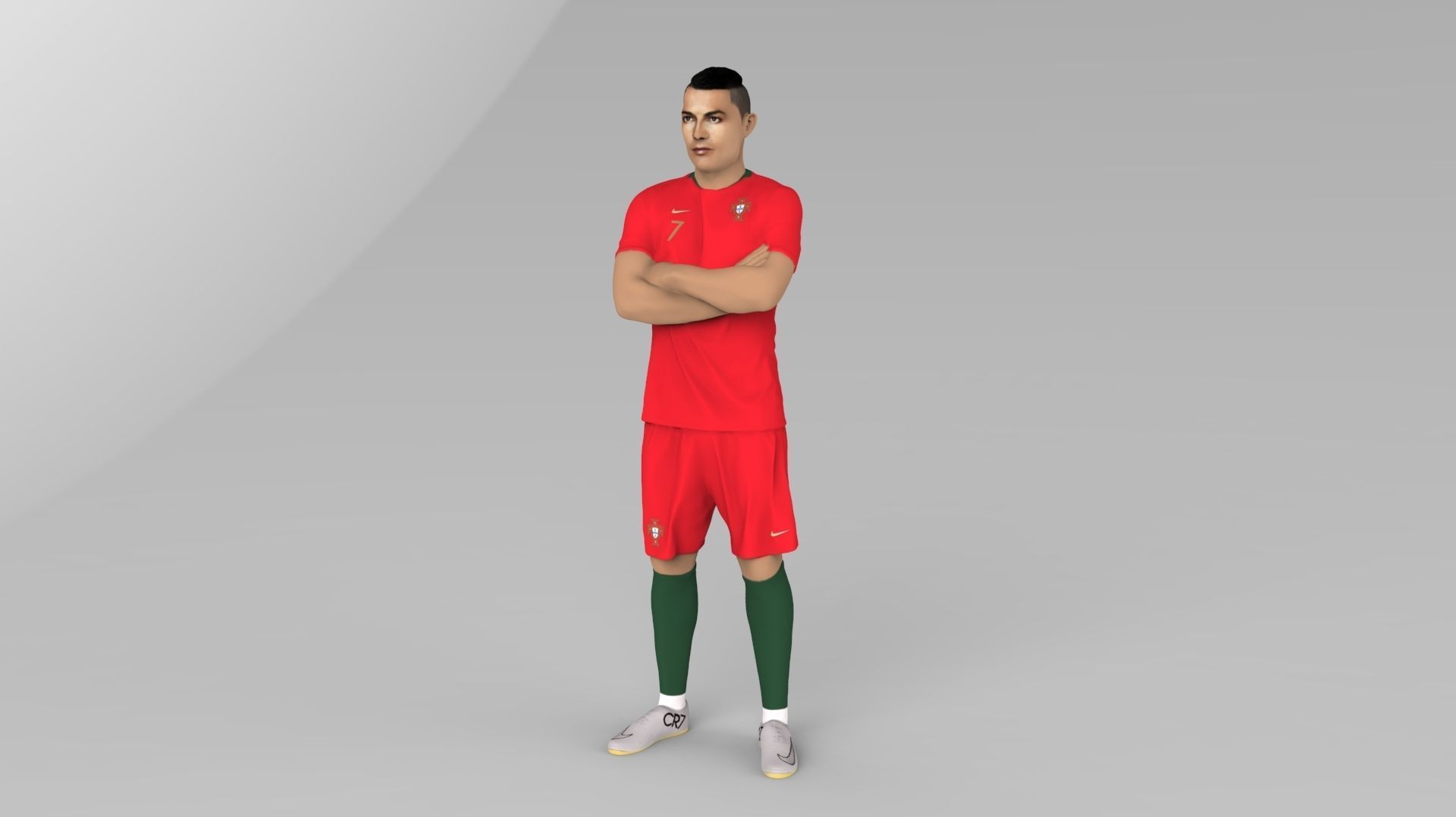 Messi Ronaldo Neymar pack ready for full color 3D printing 3D print model_51