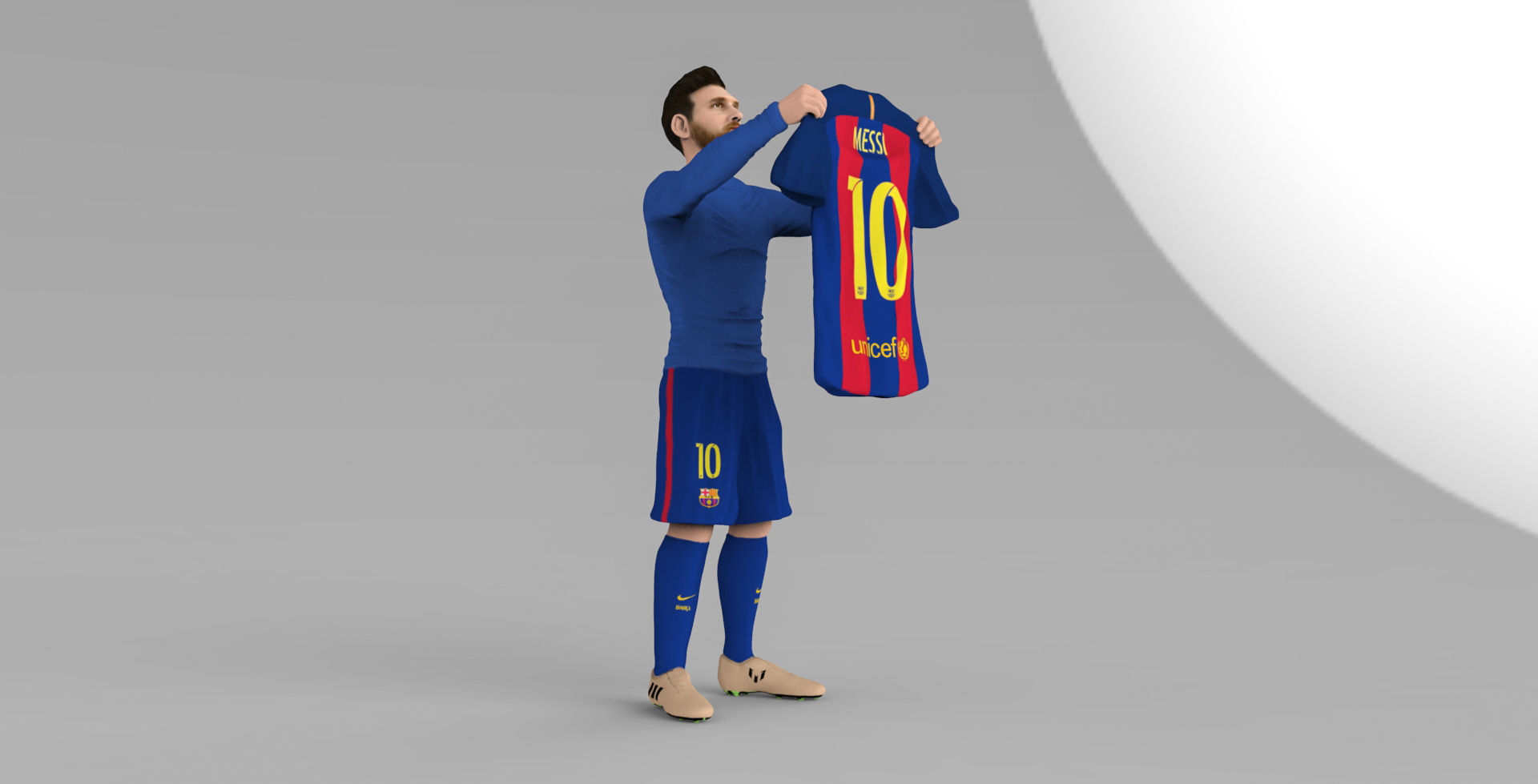 Messi Ronaldo Neymar pack ready for full color 3D printing 3D print model_3
