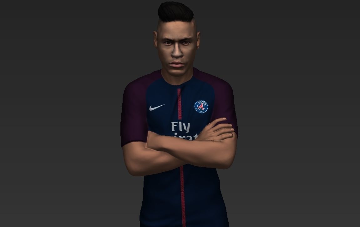 Messi Ronaldo Neymar pack ready for full color 3D printing 3D print model_31
