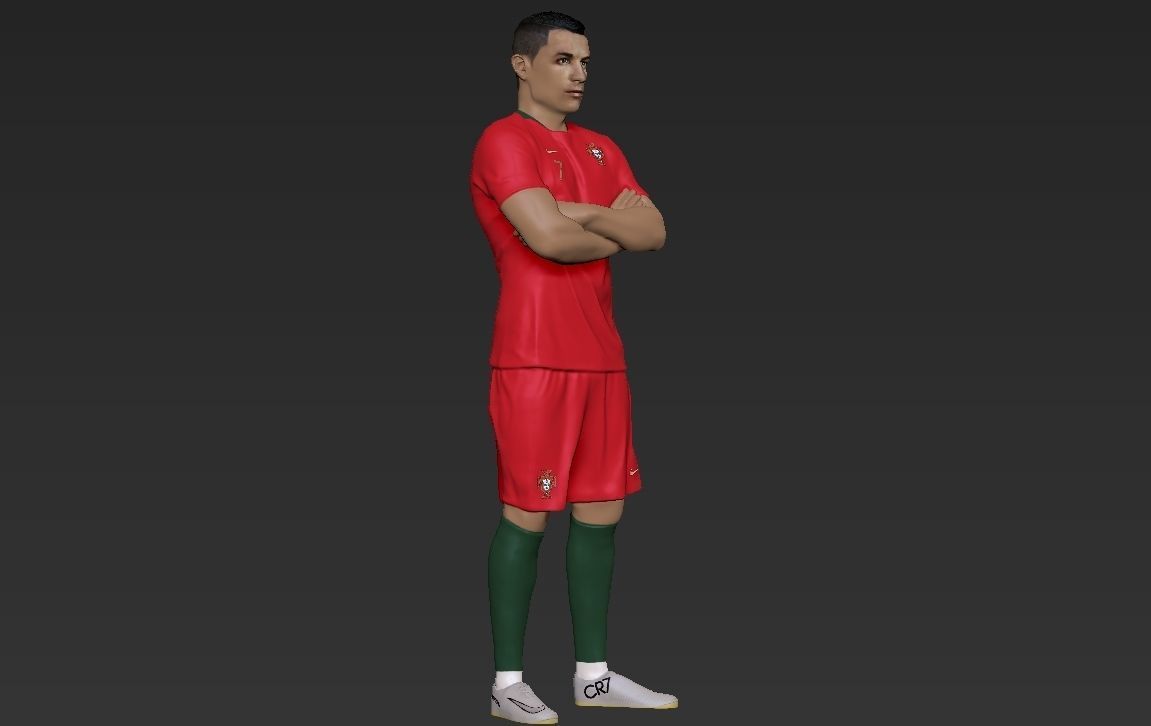 Messi Ronaldo Neymar pack ready for full color 3D printing 3D print model_59