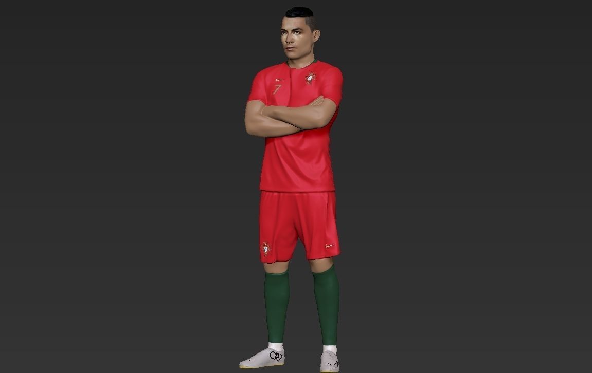 Messi Ronaldo Neymar pack ready for full color 3D printing 3D print model_57