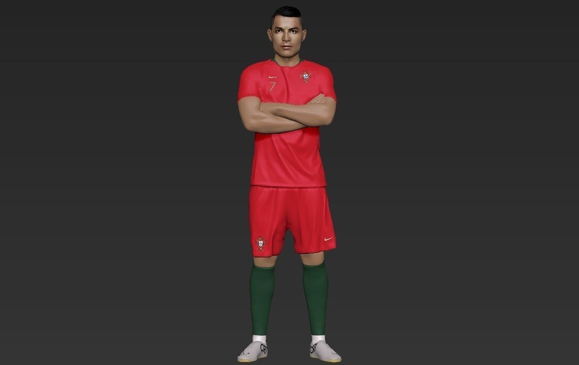 Messi Ronaldo Neymar pack ready for full color 3D printing 3D print model_58