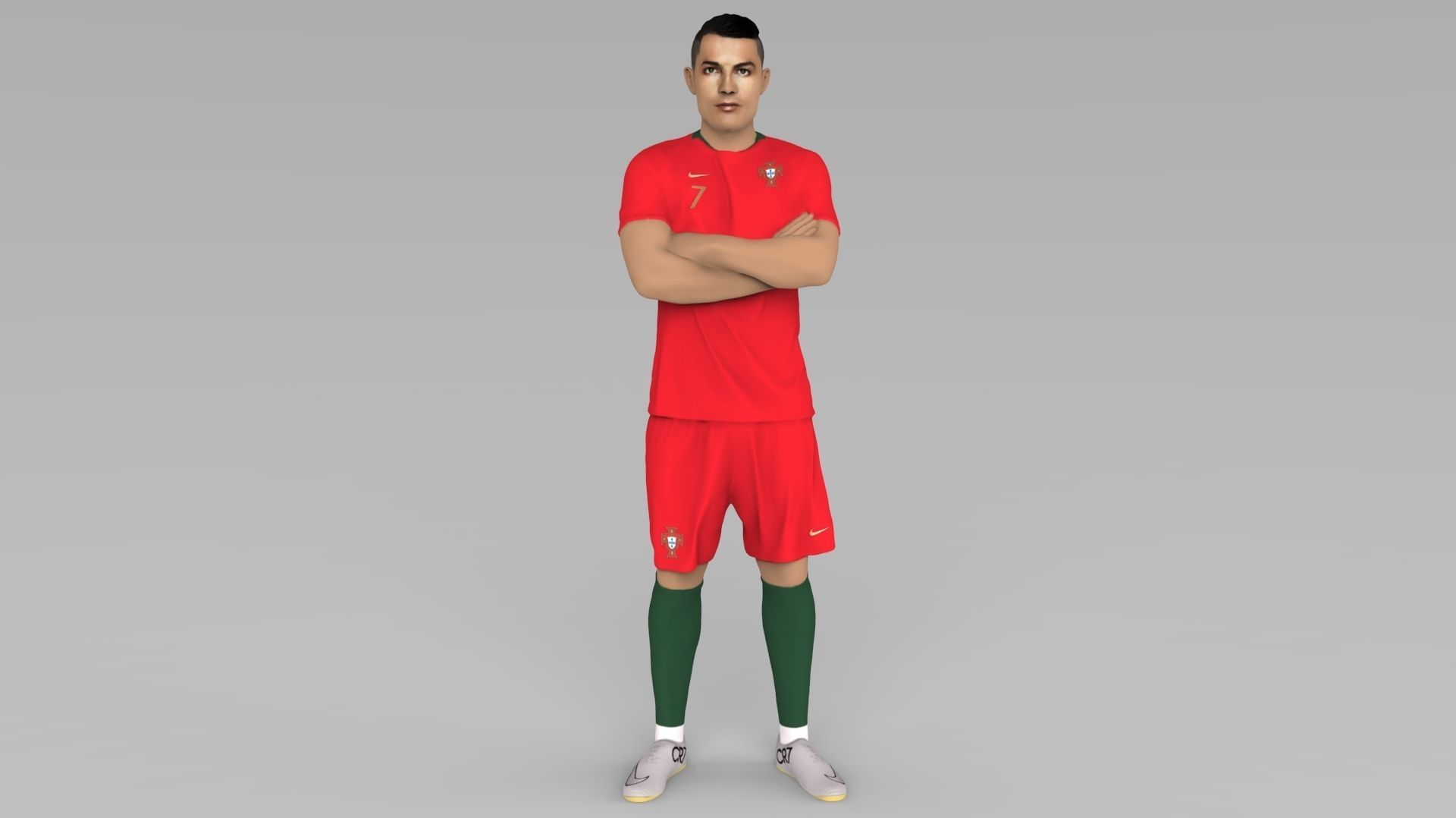Messi Ronaldo Neymar pack ready for full color 3D printing 3D print model_46