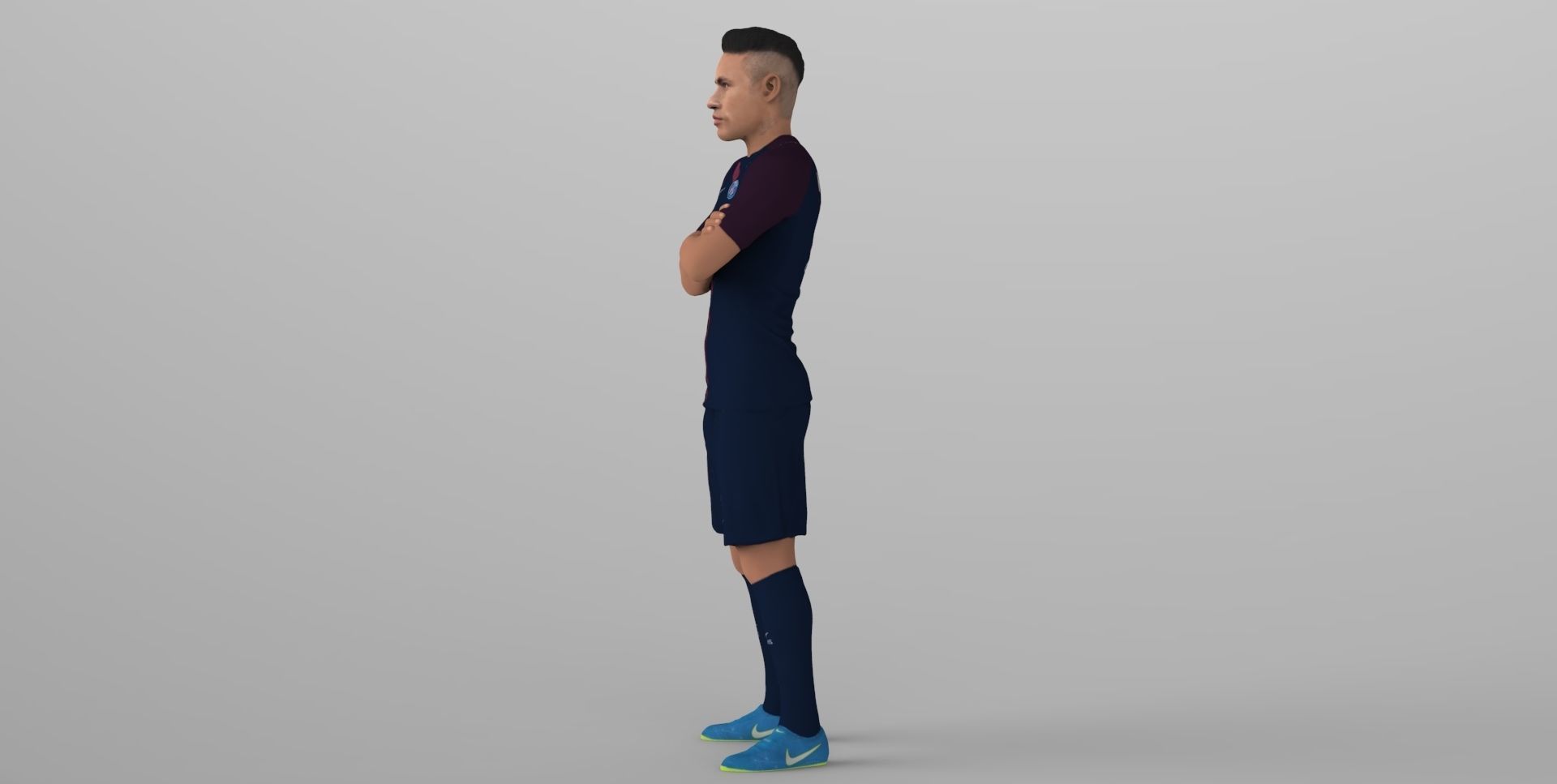 Messi Ronaldo Neymar pack ready for full color 3D printing 3D print model_25