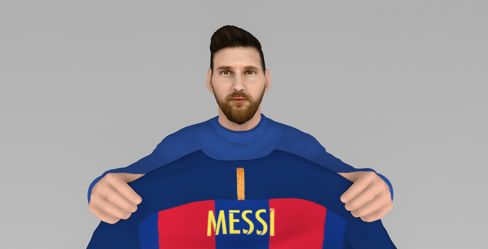 Messi Ronaldo Neymar pack ready for full color 3D printing 3D print model_10