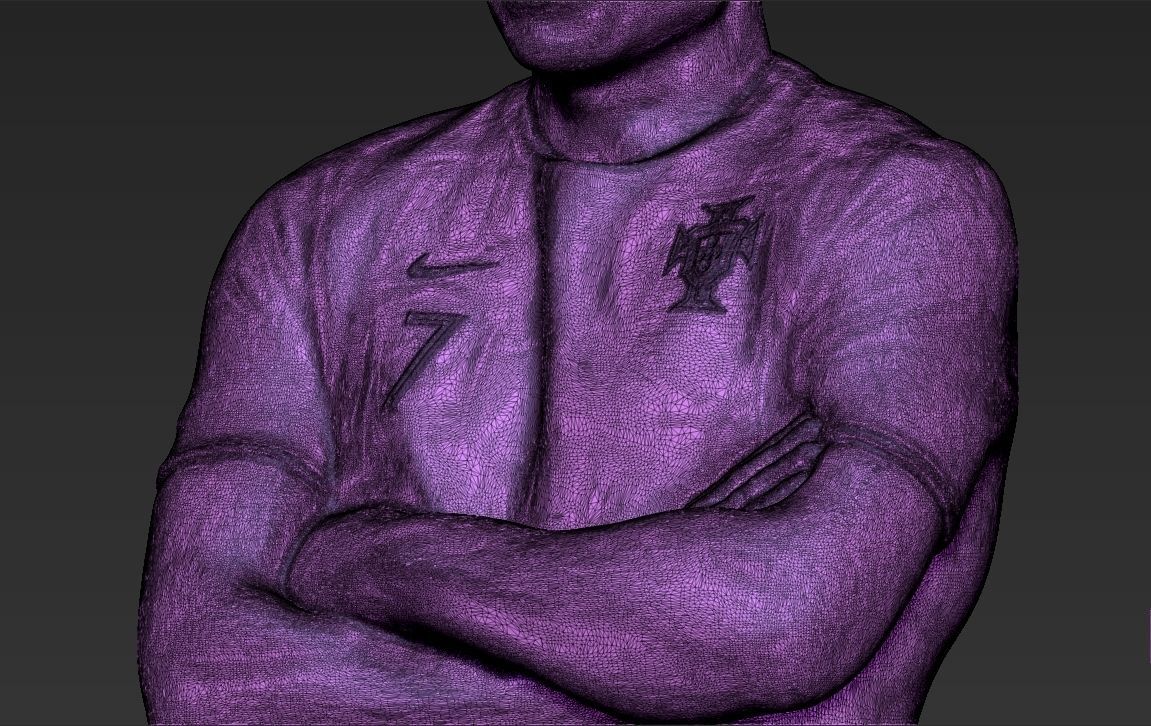Messi Ronaldo Neymar pack ready for full color 3D printing 3D print model_76