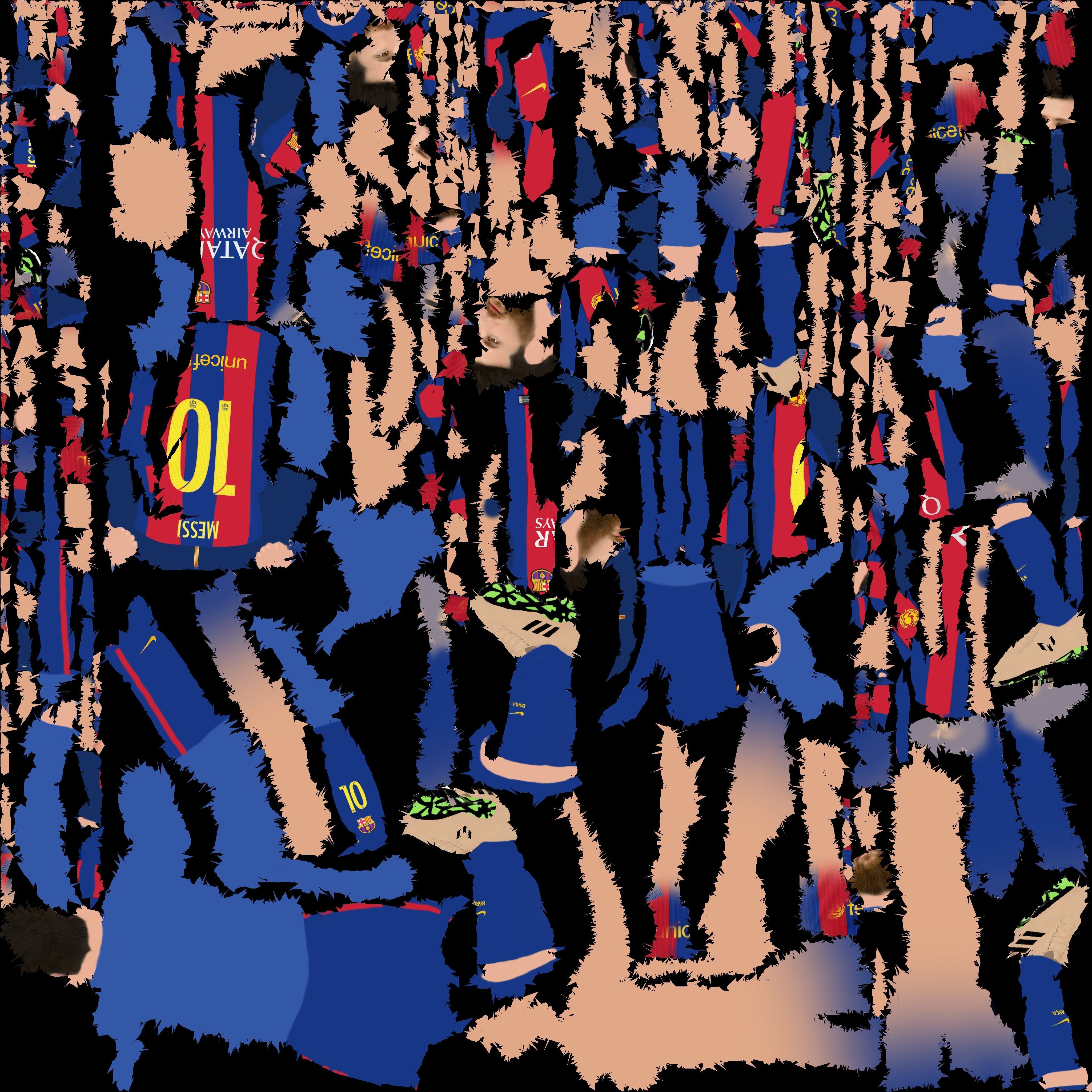 Messi Ronaldo Neymar pack ready for full color 3D printing 3D print model_77