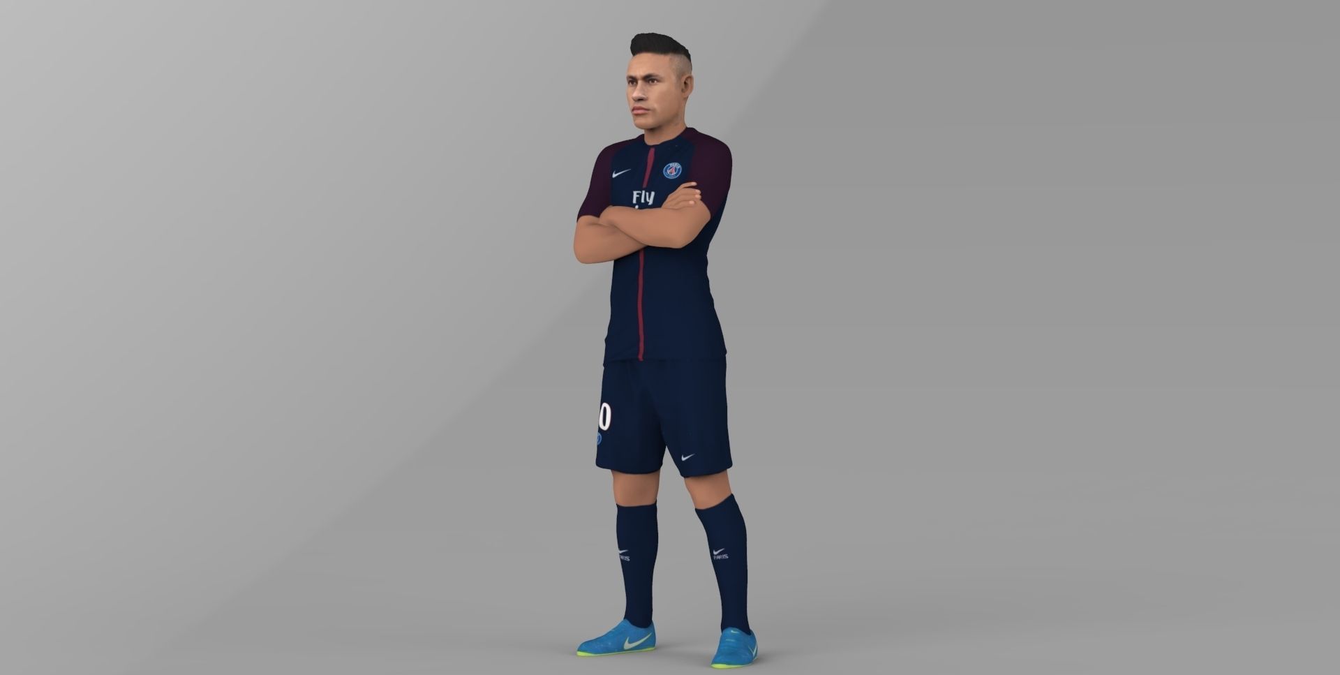 Messi Ronaldo Neymar pack ready for full color 3D printing 3D print model_21