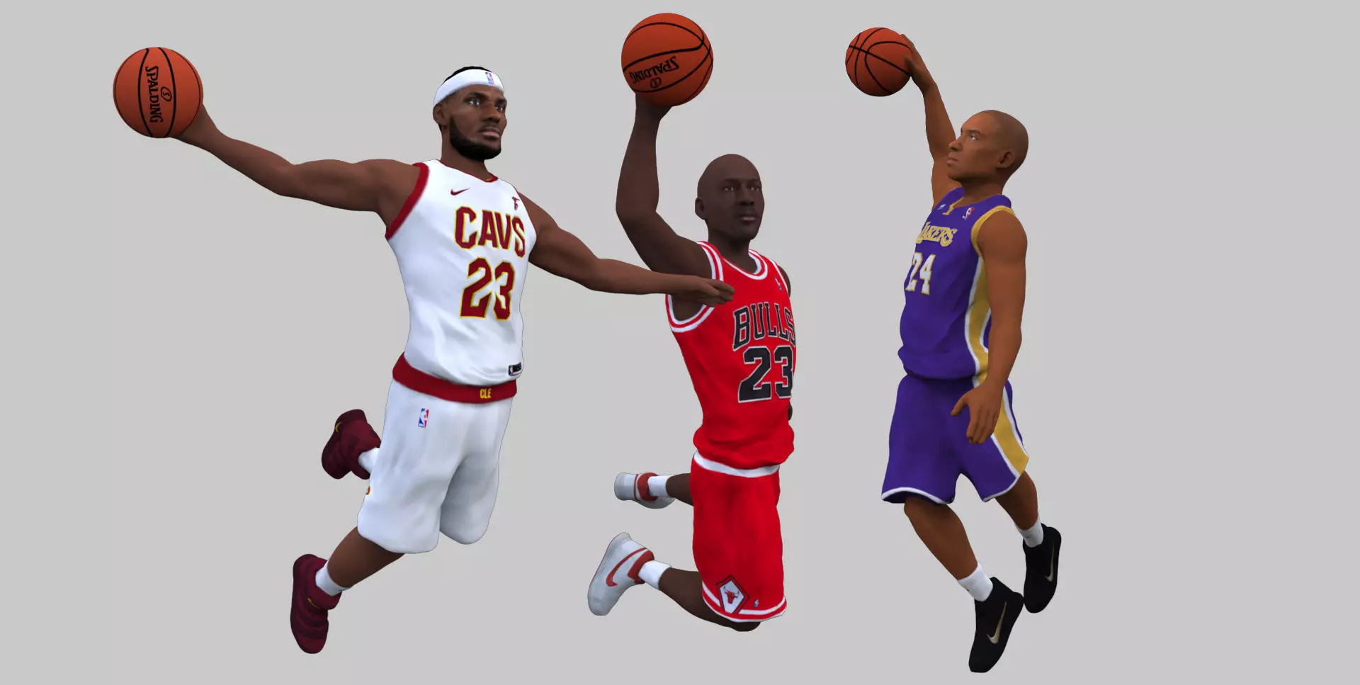 NBA players Jordan Lebron Kobe pack for full color 3D printing 3D print model