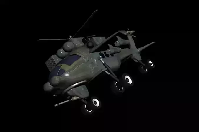 Military Helicopter Low-poly 3D model