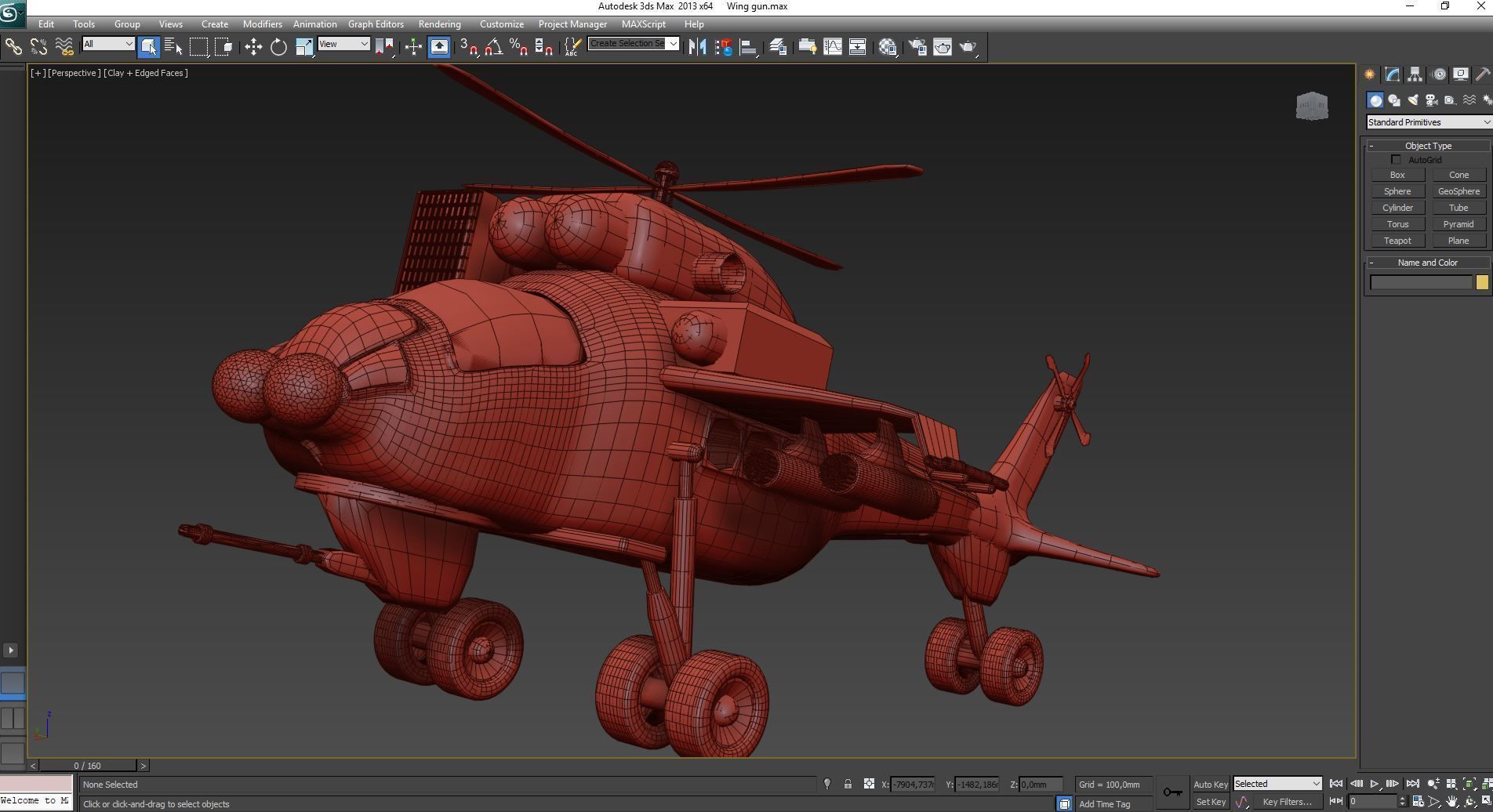 Military Helicopter Low-poly 3D model_9