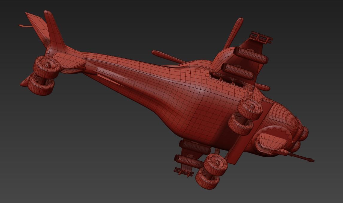 Military Helicopter Low-poly 3D model_7