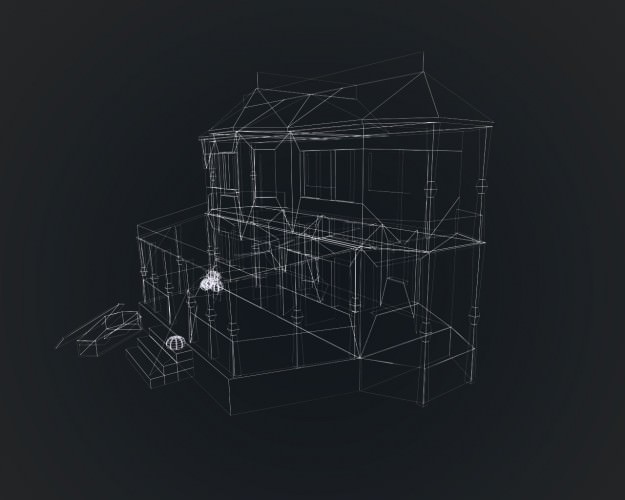 Haunted Halloween House Low-poly 3D model_12
