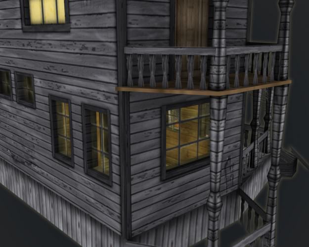 Haunted Halloween House Low-poly 3D model_6