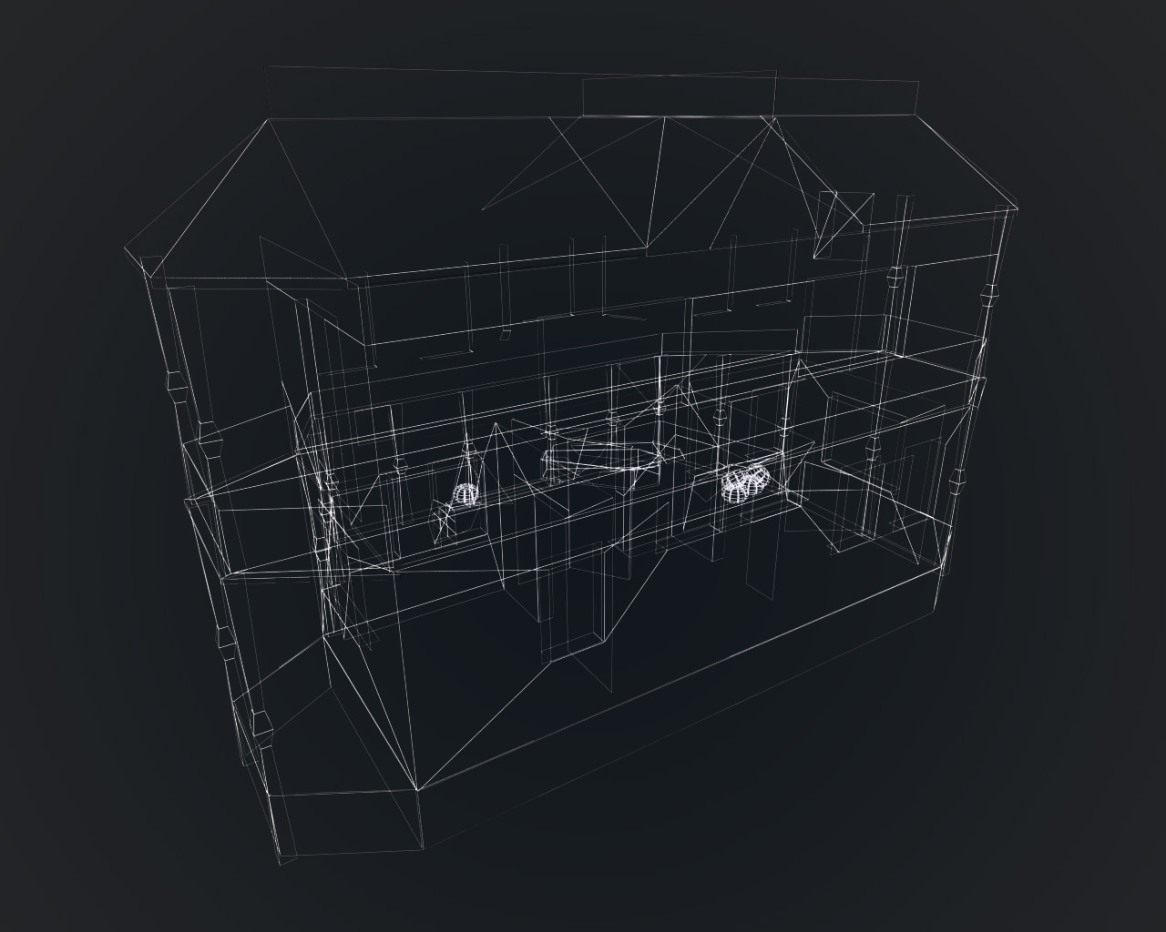 Haunted Halloween House Low-poly 3D model_13