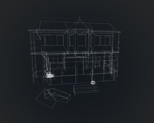 Haunted Halloween House Low-poly 3D model_10