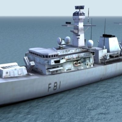 Duke Class Type Frigate Low-poly 3D model_2