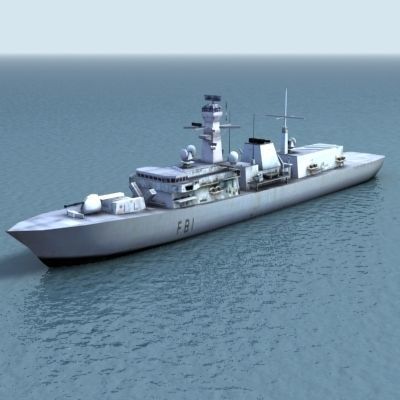 Duke Class Type Frigate Low-poly 3D model_9