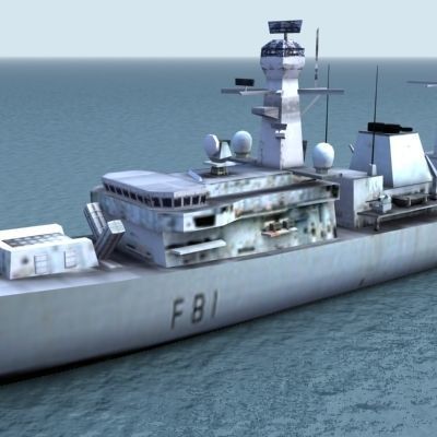 Duke Class Type Frigate Low-poly 3D model_6