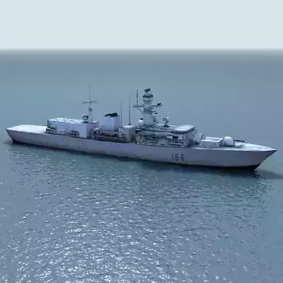 Duke Class Type Frigate Low-poly 3D model
