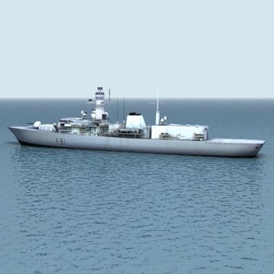 Duke Class Type Frigate Low-poly 3D model_14
