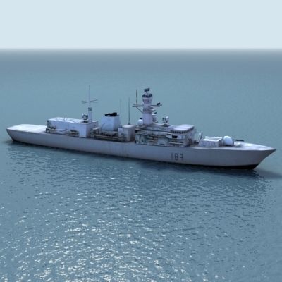 Duke Class Type Frigate Low-poly 3D model_10