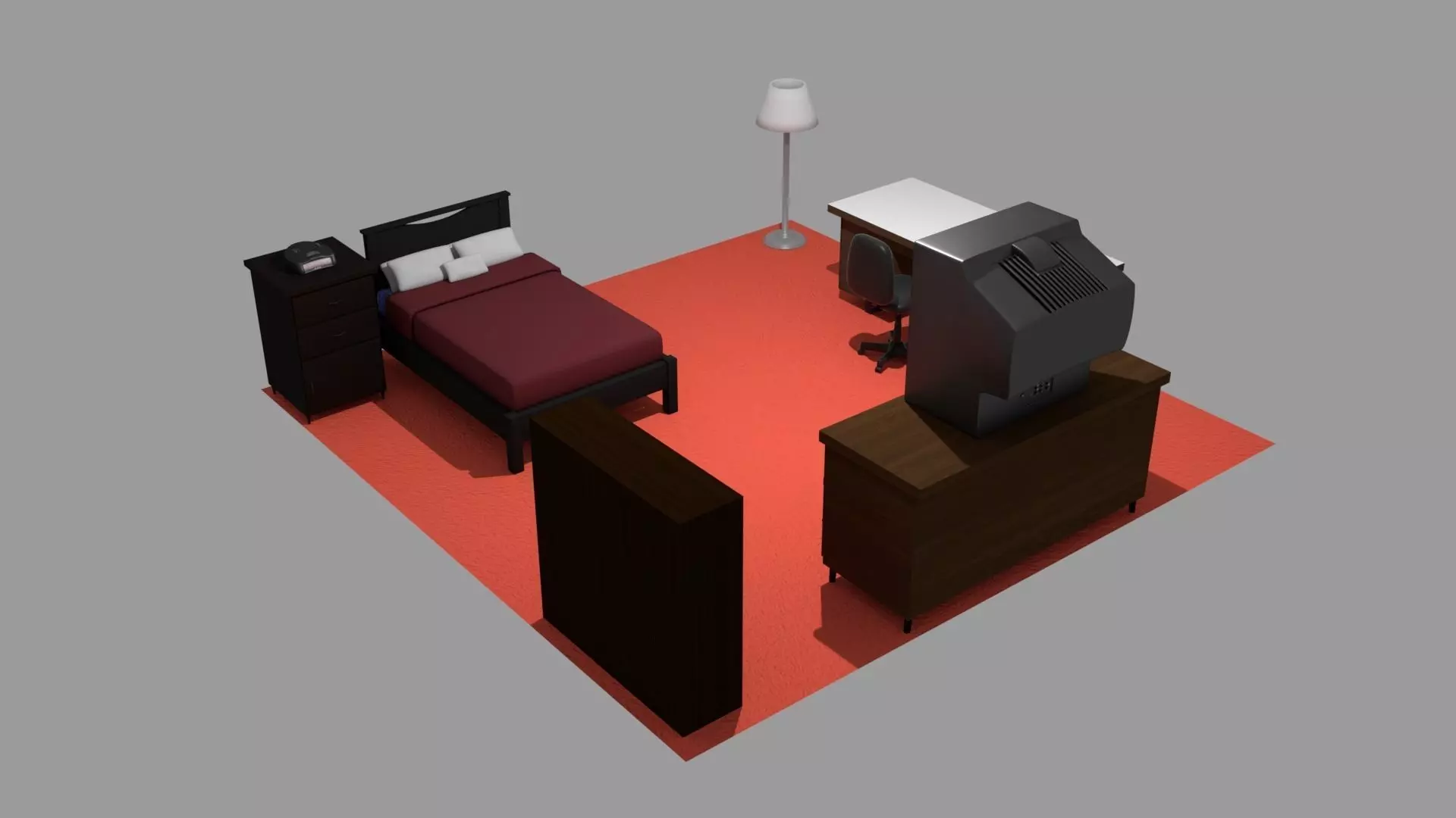 Bedroom Furniture Asset Pack Low-poly 3D model_0