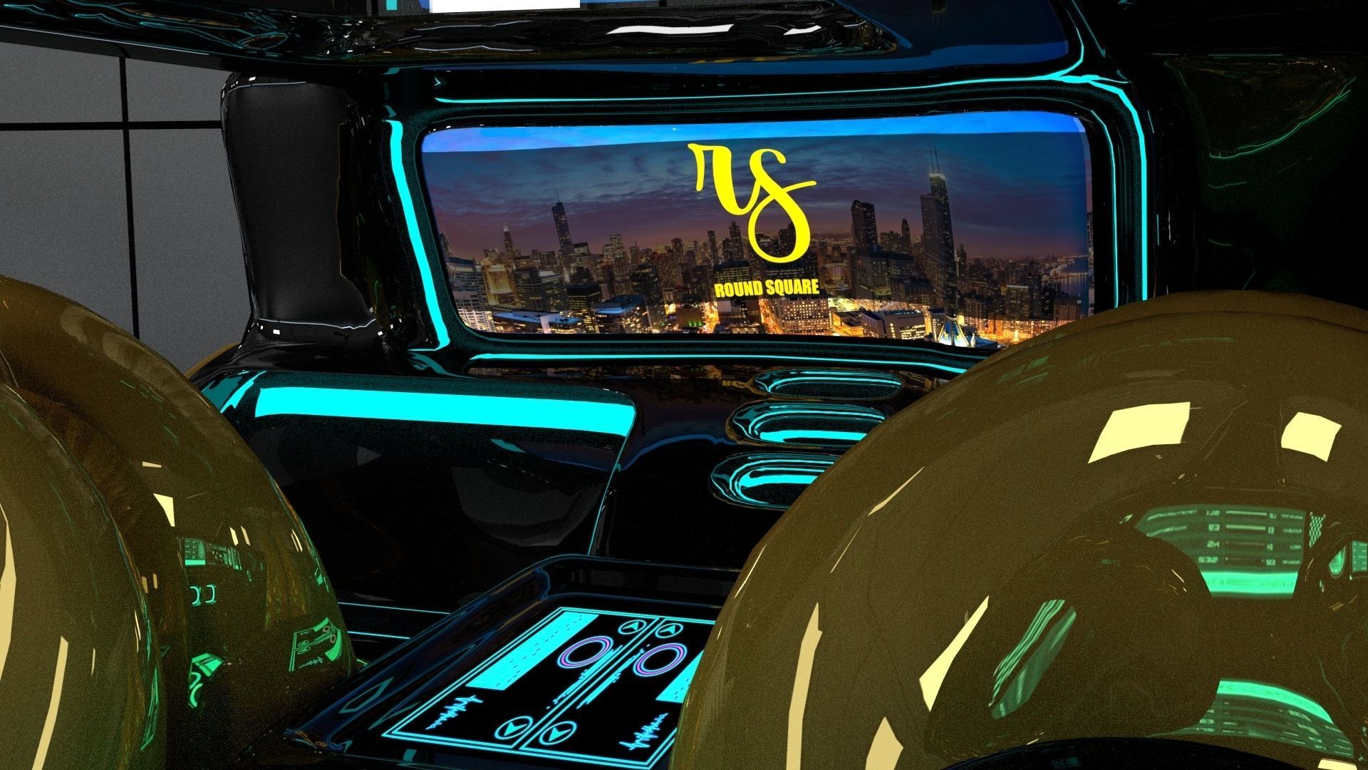 Futuristic Car 3D model_5