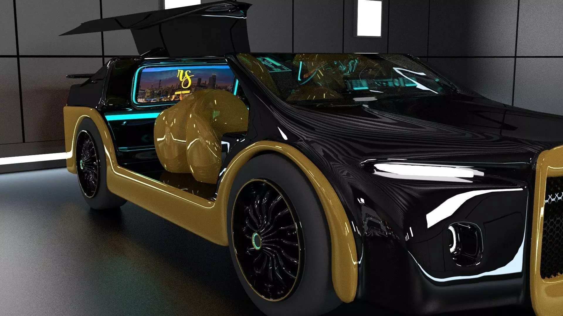 Futuristic Car 3D model_0