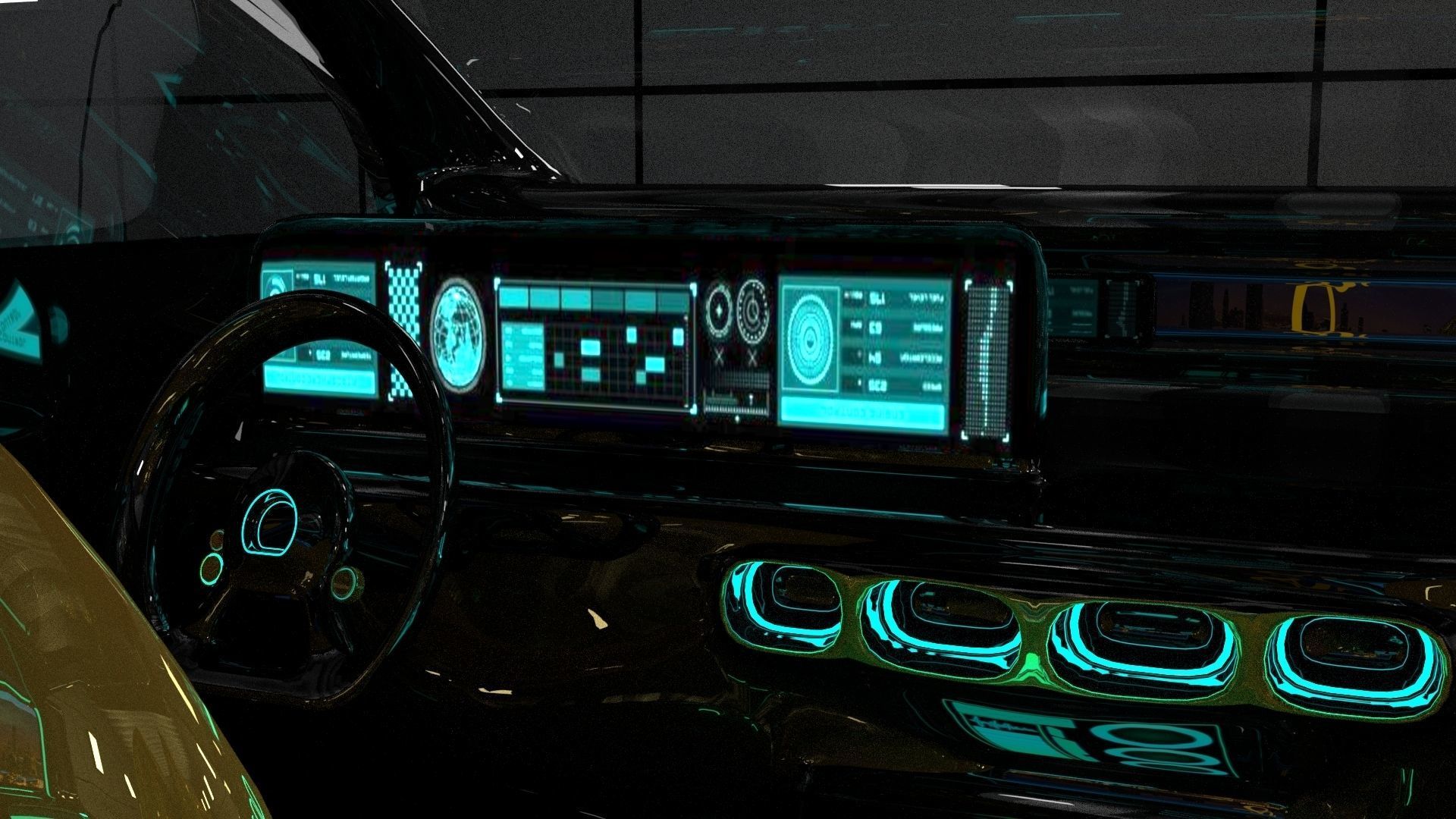 Futuristic Car 3D model_3