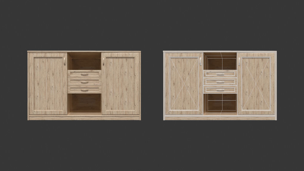 Room Cupboard Low-poly 3D model_2