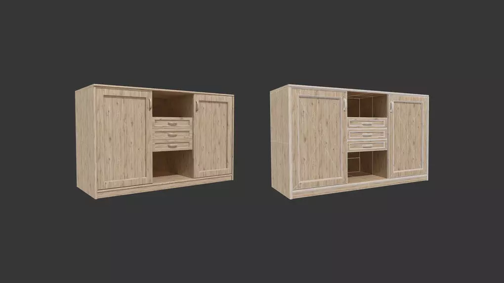 Room Cupboard Low-poly 3D model_0