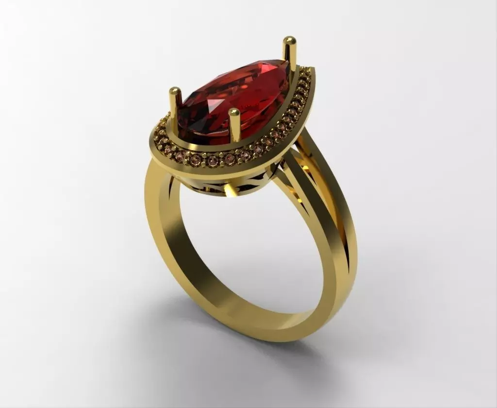 Ring Teardrop 3D print model_0
