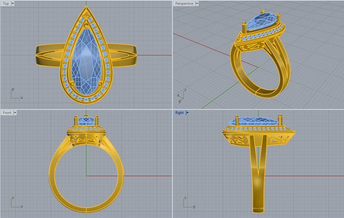 Ring Teardrop 3D print model_1