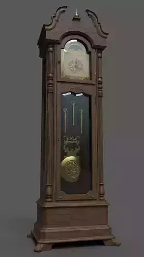 PBR Grandfather Clock Low-poly 3D model