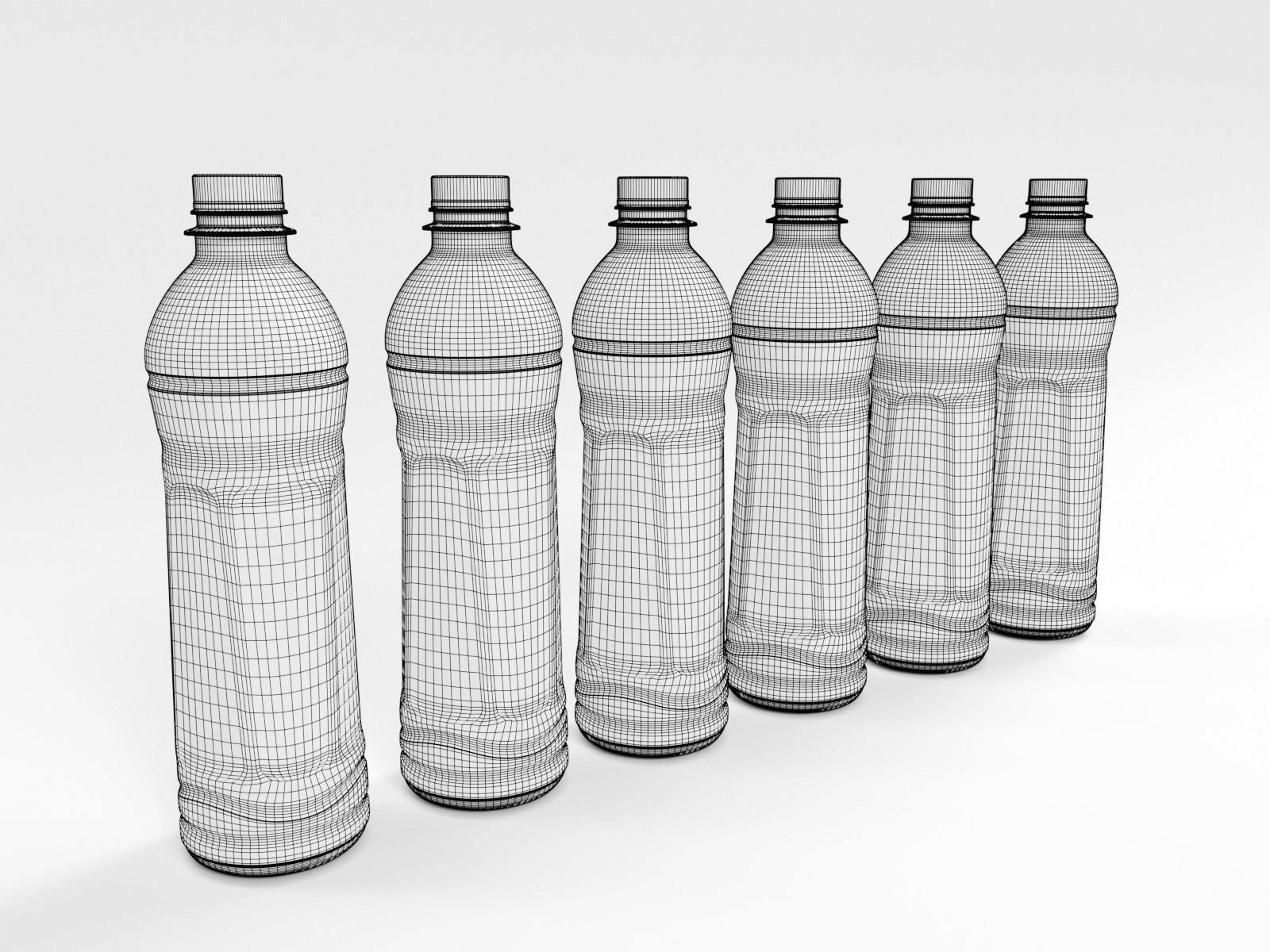 370ml Plastic Drink Bottle with 5 flavoured liquids 3D model_1