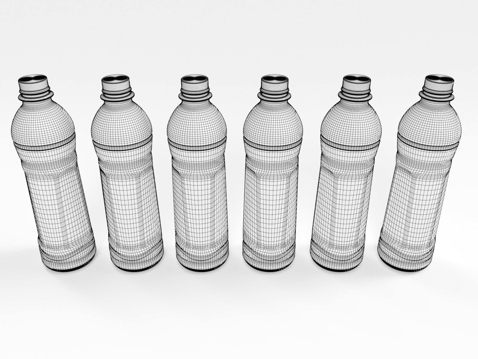 370ml Plastic Drink Bottle with 5 flavoured liquids 3D model_3