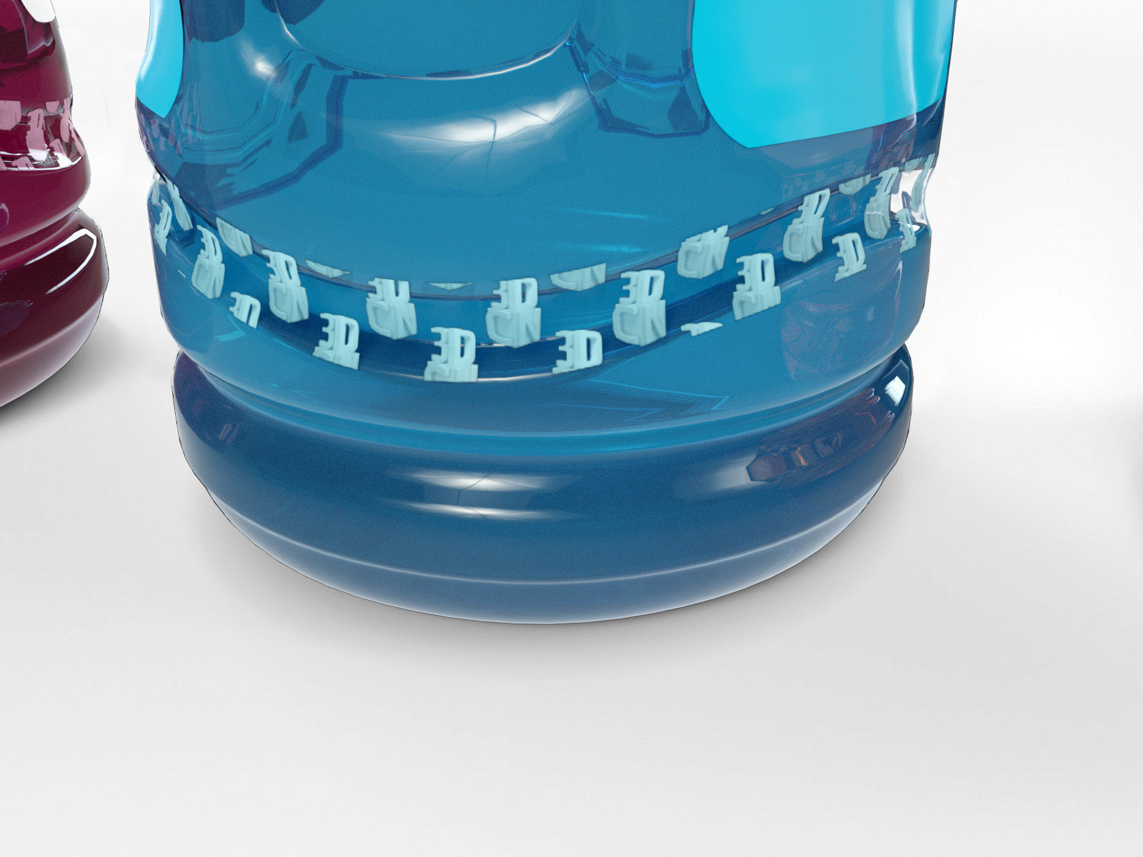 370ml Plastic Drink Bottle with 5 flavoured liquids 3D model_4