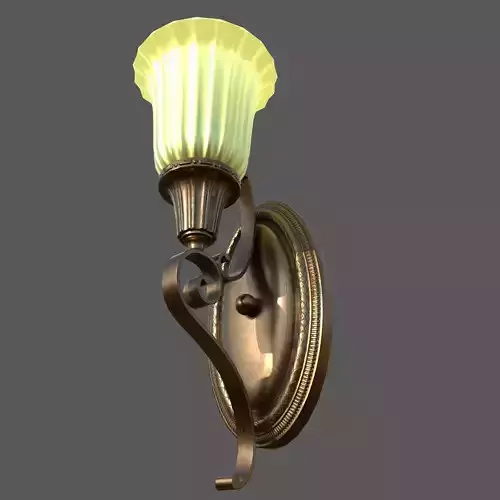 PBR Antique Wall Light Low-poly 3D model