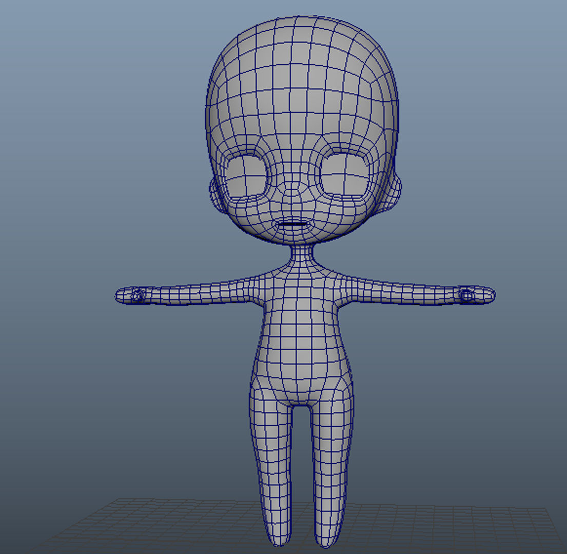 Chibi Base Mesh 3D model_2