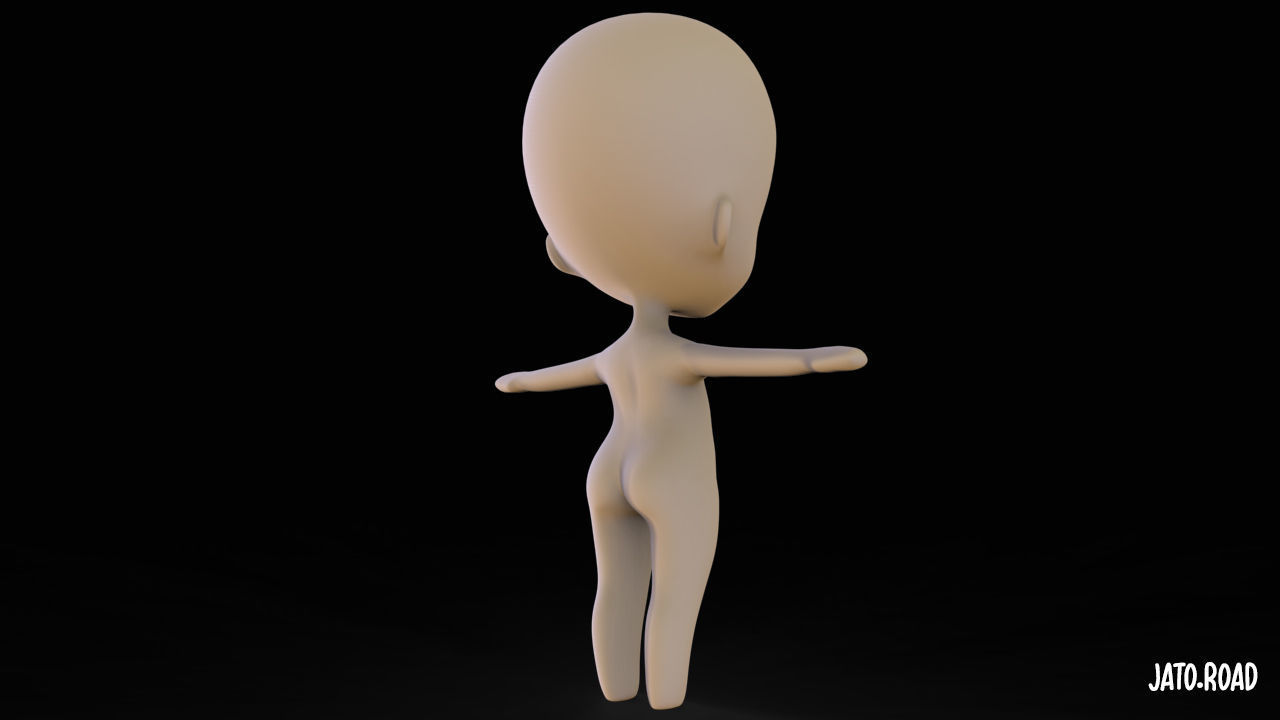 Chibi Base Mesh 3D model_5